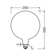 OSRAM LED Vintage 1906 Big Globe E27 7,3W 2700K mat dimbaar