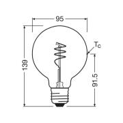 OSRAM LED Vintage G95 E27 3,4W 827 Spiraal gloeidraad goud