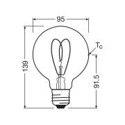 OSRAM LED Vintage G95 E27 4,9W 922 Hart Filament goud dimbaar