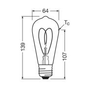 OSRAM LED Vintage ST64 E27 8W 922 Hart Filament goud dimbaar