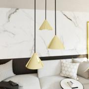 Hanglamp Elit, 3-lamps, Ø 20 cm, zwart/goud, metaal