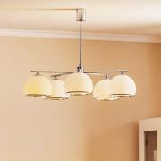 Hanglamp Mina, 5-lamps, chroomkleurig, metaal/glas