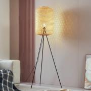 Lucande vloerlamp Jorick, bamboe, driepoot, hoogte 186 cm