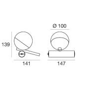 LED tafellamp Rossini, goud, aluminium, PMMA, dimmer