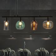 Hanglamp Telesto met glazen kappen, 4-lamps