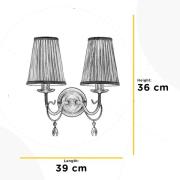 Delia wandlamp, bronskleurig, 2-lamps, breedte 25 cm