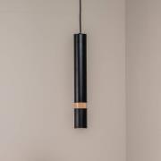 Hanglamp Joker, zwart/hout, 1-lamp