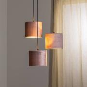 Hanglamp Jari stoffen kap 3-lamps rond rosé-goud