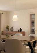 Hanglamp Caprarola, Ø 20 cm, zandkleurig, glas/metaal