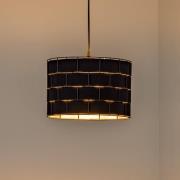 Hanglamp Atlanta, zwart, Ø 30 cm, textiel, E27