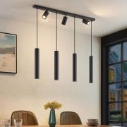 Lindby hanglamp Sanad, 100 cm, 7-lamps, zwart, GU10