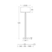 HerzBlut vloerlamp Karl K, rond, hout, wit, 160 cm, E27