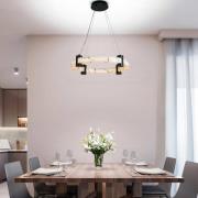 Moonbeam LED hanglamp, ring, zwart, wit, metaal