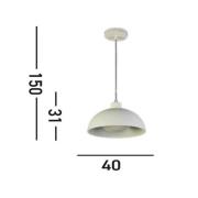 Hanglamp Mars, crème, Ø 40 cm, staal