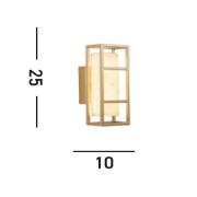 Mirage LED wandlamp, hoogte 25 cm, goud, staal, IP44