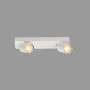 Spot plafondlamp, wit, 2-lamps, aluminium, GU10