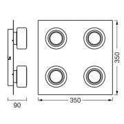 LEDVANCE LED plafondlamp Orbis Flame, chroom, 4-lamps, IP44