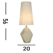 Apex tafellamp, wit/wit, hoogte 55,5 cm, textiel/hars