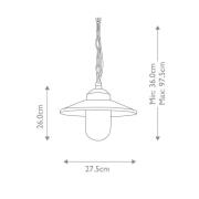 Buiten hanglamp Klampenborg, IP44, zwart