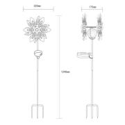 LED lamp op zonne-energie 36578, grondspies, roestbruin, metaal, glas