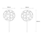 LED grondspies lamp 36748S, bol, zilver, metaal