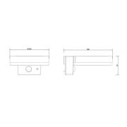 LED buiten wandlamp 36507 zwart, sensor, kunststof