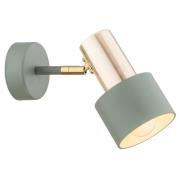 Wandspot Destin, 1-lamp groen/messing