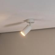 Plafondspot Sado, wit, staal, verstelbaar, 1-lamp rond