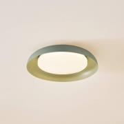 Lindby LED plafondlamp Florie, groen, metaal, Ø 40 cm
