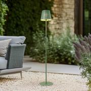 Lindby LED vloerlamp op zonne-energie Hilario, groen, ijzer, oplaadbar...