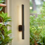 Lindby LED buiten wandlamp Sakari, zwart, aluminium, hoogte 50 cm