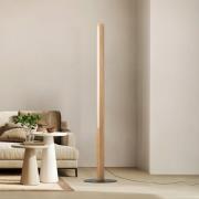 LED-houten staande lamp Teo, grenen, 120 cm, touchdimmer