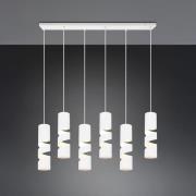 Stream hanglamp, wit Lengte 100 cm 6-lamps metaal GU10