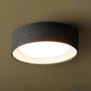Plafondlamp Uno, donkergrijs, textiel, Ø 25 cm, GX53