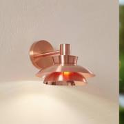 Lucande buitenwandlamp Thais, koperkleurig, roestvrij staal