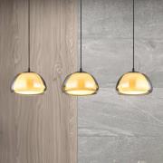Jella hanglamp, lengte 95 cm, rookgrijs, 3-lamps, glas