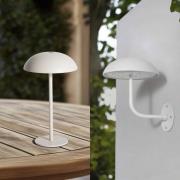 Arcchio LED oplaadbare tafellamp Thenra, wit, muurbeugel