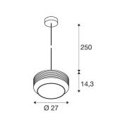 Pantilo Rope 27 hanglamp, zwart/grijs/zilver glas Ø 27 cm