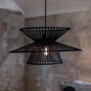 Hanglamp Duplici, zwart, bamboe, Ø 57 cm, E27