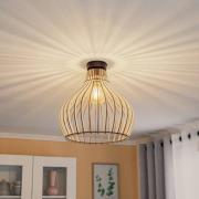 Plafondlamp Barrel met houten kap