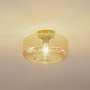 Lindby plafondlamp Hildur, Ø 28,5 cm, barnsteen, glas