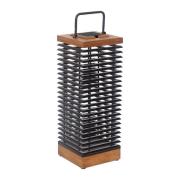 Les Jardins LED-lantaarn op zonne-energie Tekura, teak/grijs, 66 cm