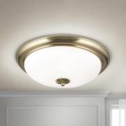 Empire plafondlamp, Ø 48 cm, messing, mat opaalglas