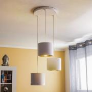Hanglamp Soho, cilindrisch, rond 3-lamps wit/goud