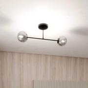 Plafondlamp Glassy, 2-lamps, glas grafiet