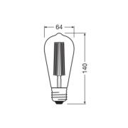 OSRAM LED Vintage 1906 Edison, goud, E27, 5,8 W, 822, dimbaar.