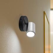 Tune II wandlamp, zwart/chroom, metaal, E27, Ø 5,5 cm