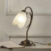 Tafellamp Odino, 1-lamp, bronskleurig, metaal, glas