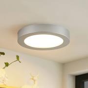 Prios LED plafondlamp Edwina, zilver, 23 cm, set van 10