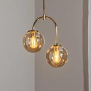 Portemo hanglamp, messing, Ø 37 cm, 2-lamps, glas